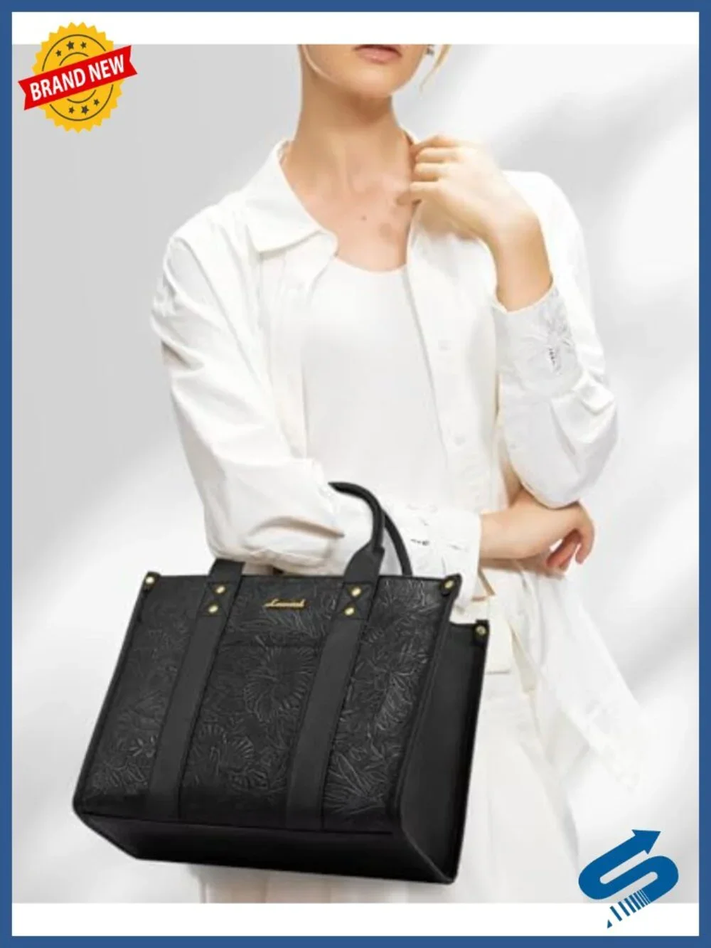 Leather Tote Bag Satchel Shoulder Crossbody Top Handle with Zipper